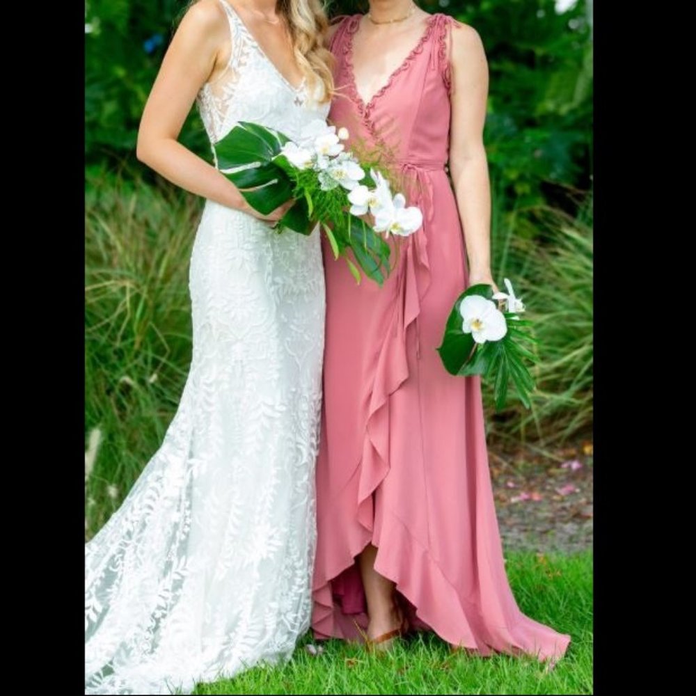 Pink Dusty Rose Wrap Dress Bridesmaid Lulus